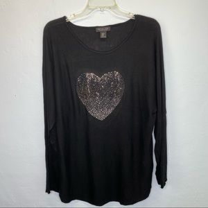 ***Rachel Zoe Sparkle Heart Sweater XL***